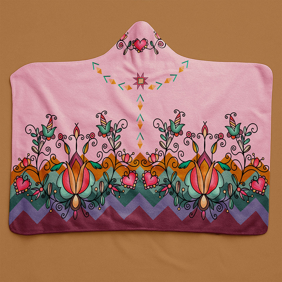 Harvest Hearth Floral Bloom Women's Hooded Blanket