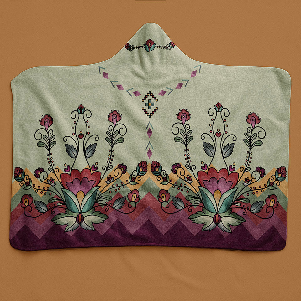Sunset Berry Bloom Women's Hooded Blanket