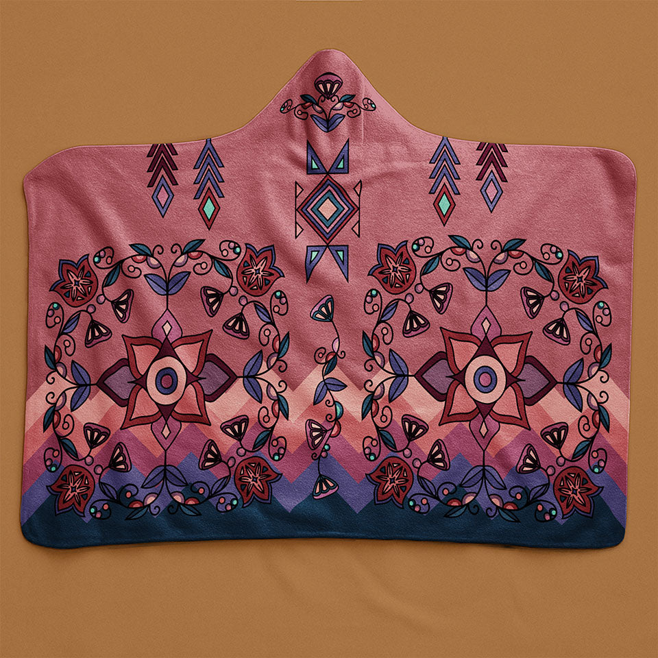 Frost Flower Circle Women's Hooded Blanket