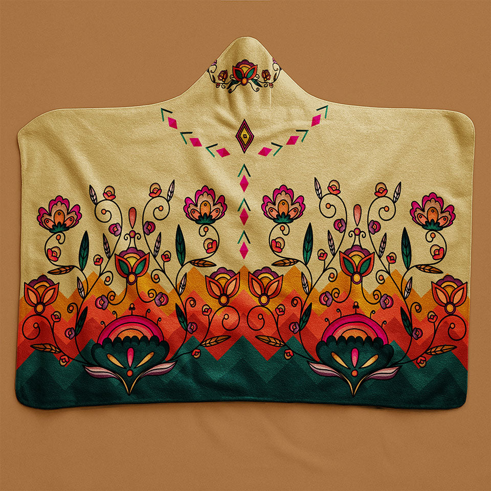 Maple Shine Ribbon Rose Women's Hooded Blanket