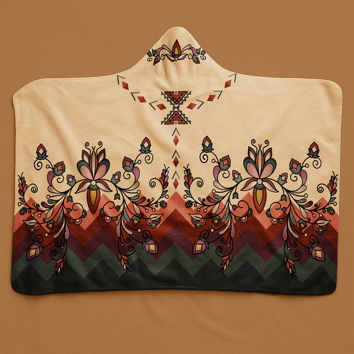 Burnt Sky Petals Women's Hooded Blanket