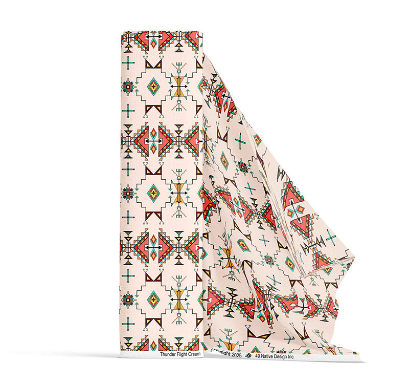 Thunder Flight Cream 42 Inch Cotton Poplin Pre Order