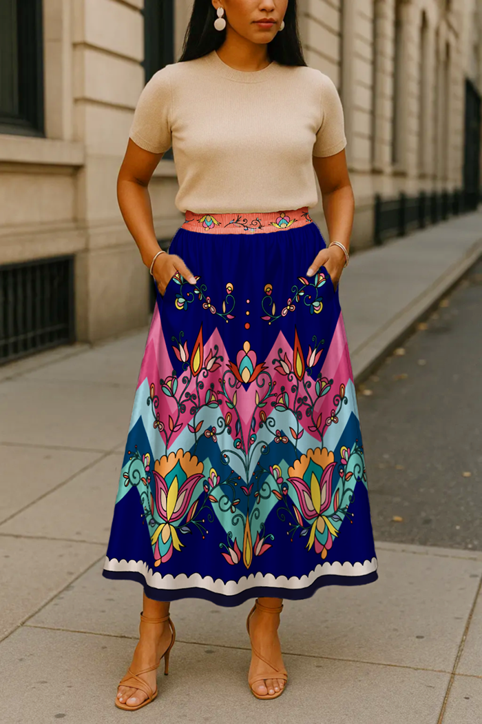 Thunder Mesa Petals Blue Skirt