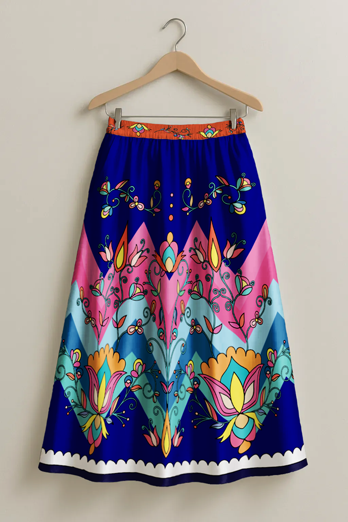 Thunder Mesa Petals Blue Skirt