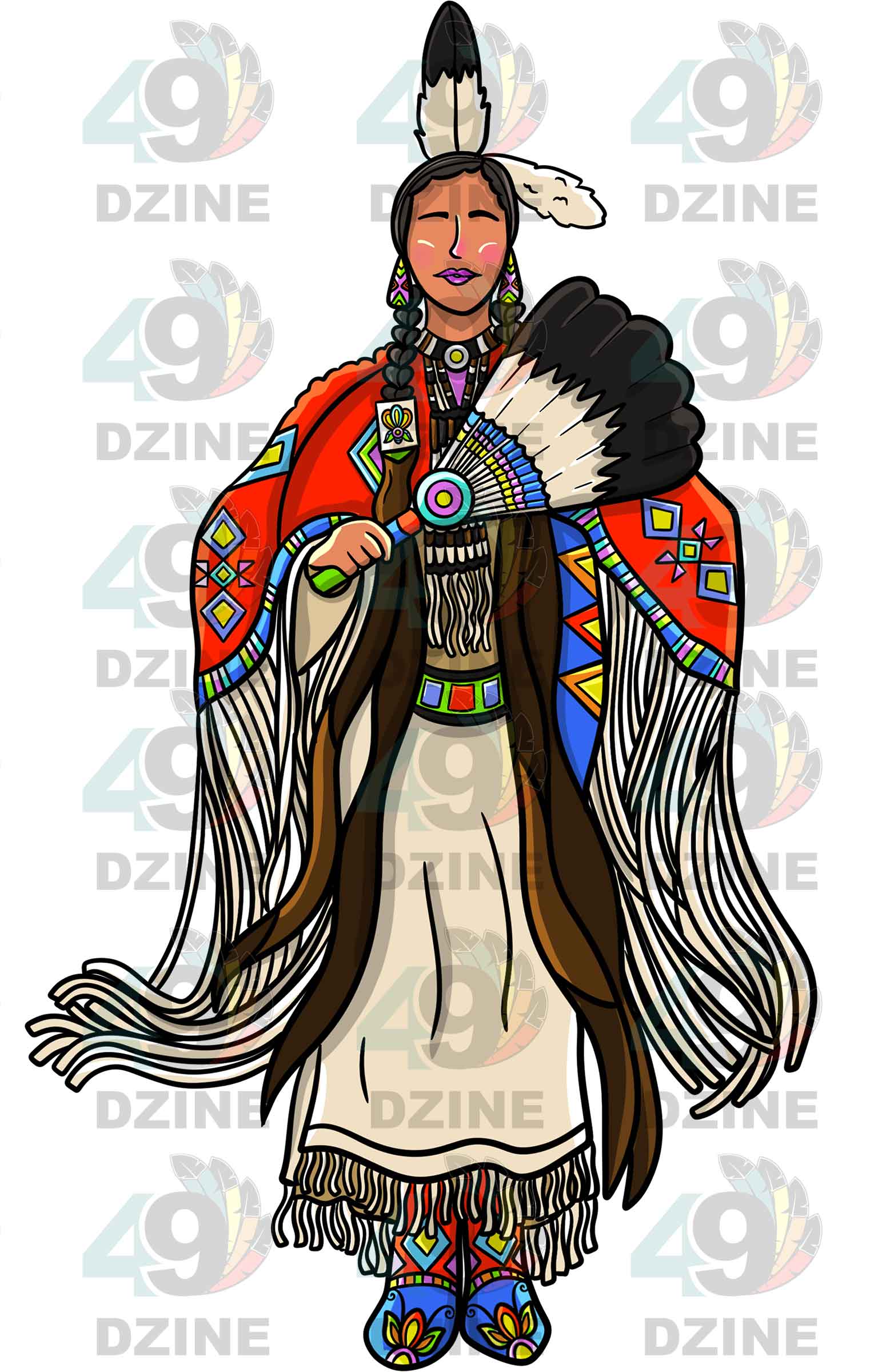 Traditional Buckskin Dancer 3 Transfer (Various Sizes)