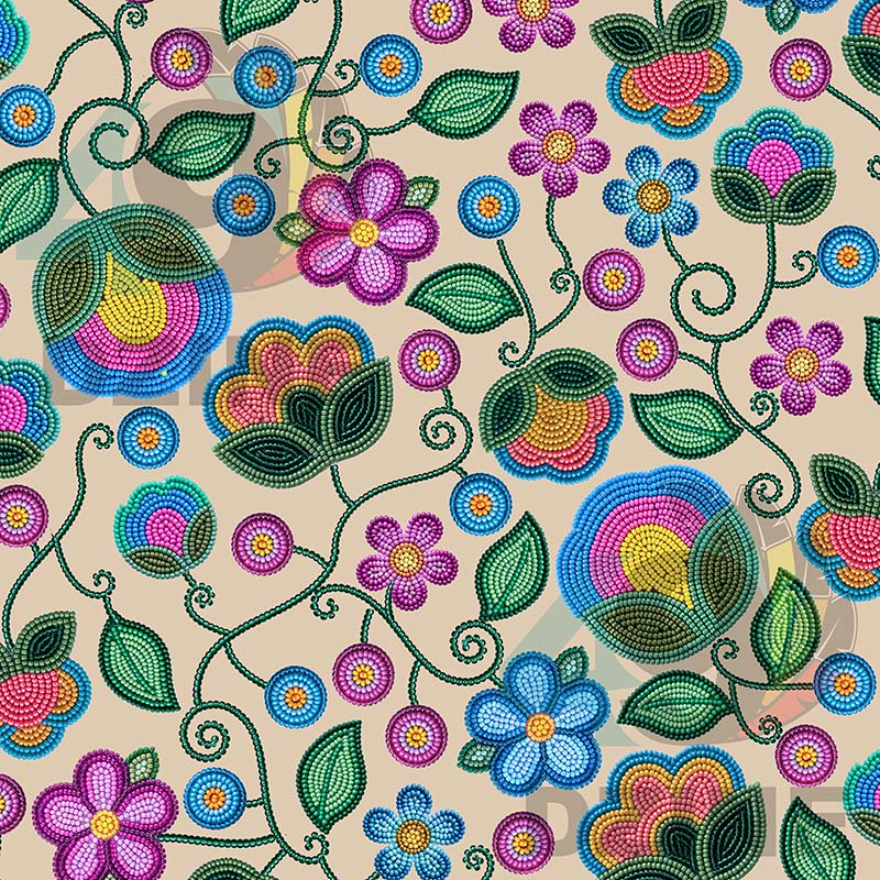 Turquoise Sunbeam Cream Satin Fabric By the Yard Pre Order