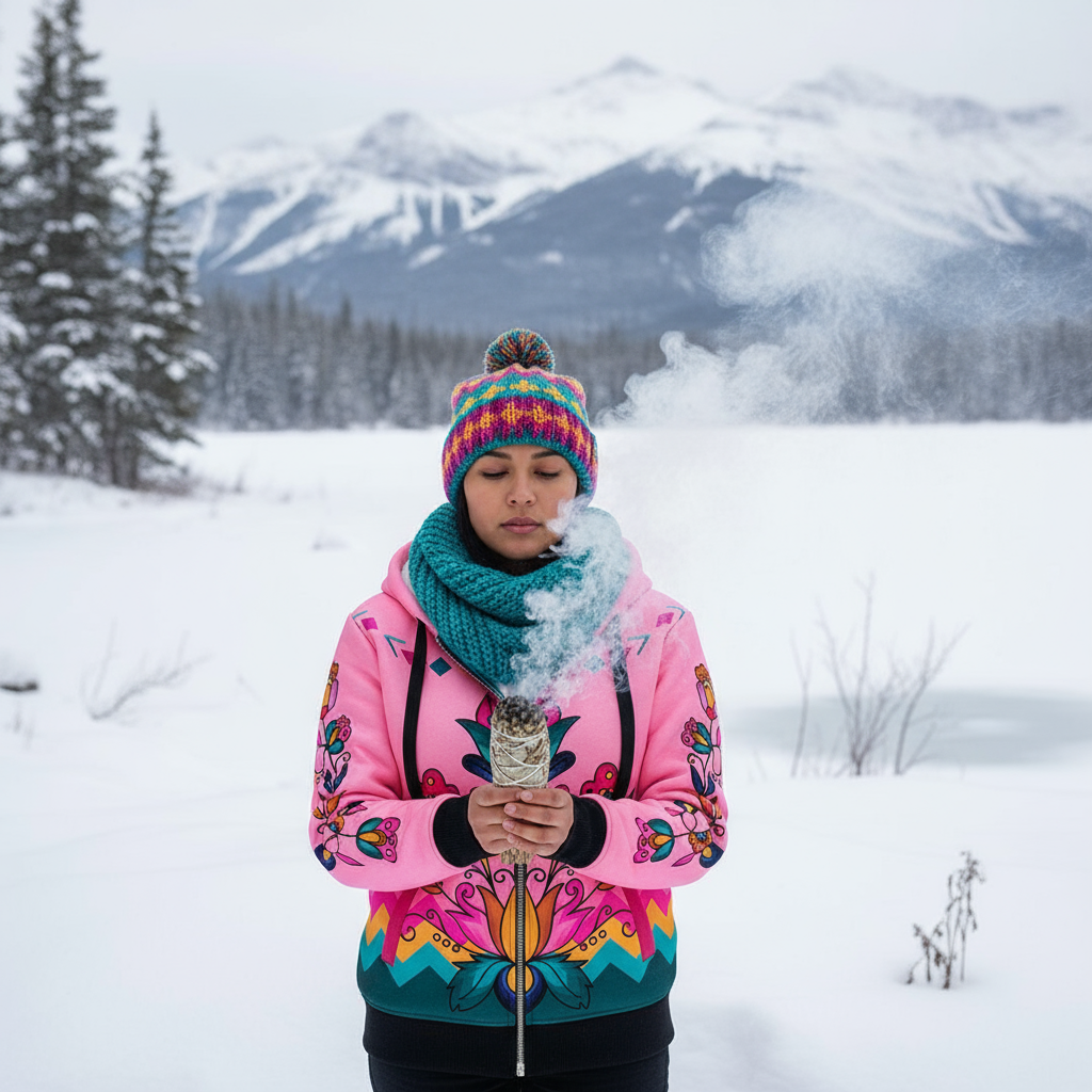 Copper Prairie Petals Women's Sherpa Hoodie