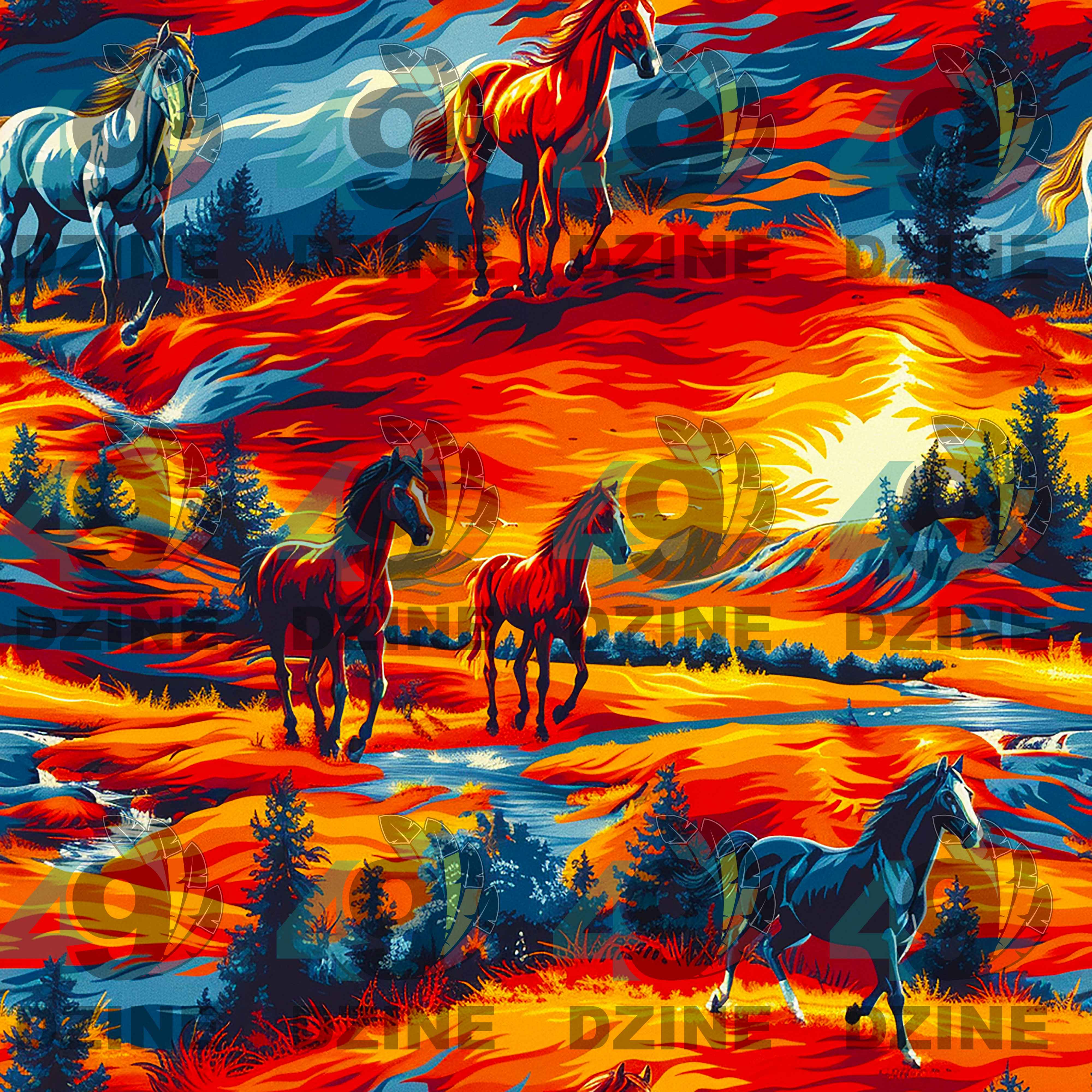 Wild Horses 56 Inch Cotton Poplin Pre Order