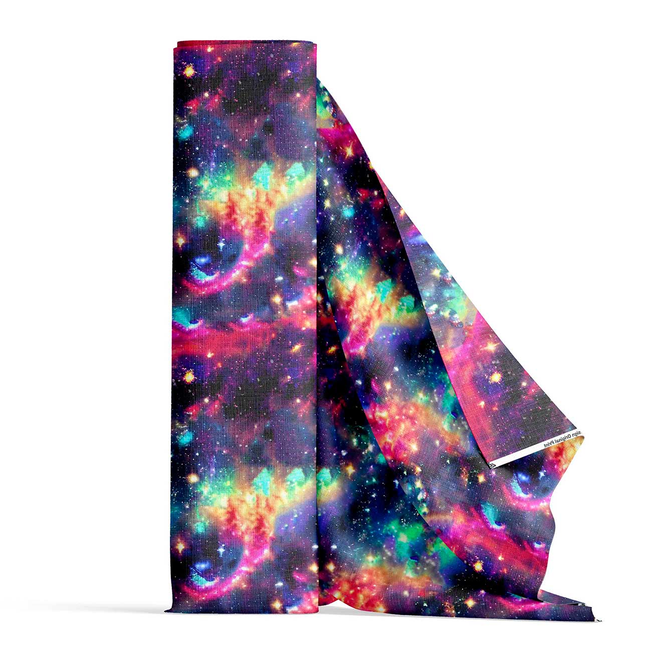 Cosmic Rainbow Satin Fabric By the Yard Pre Order