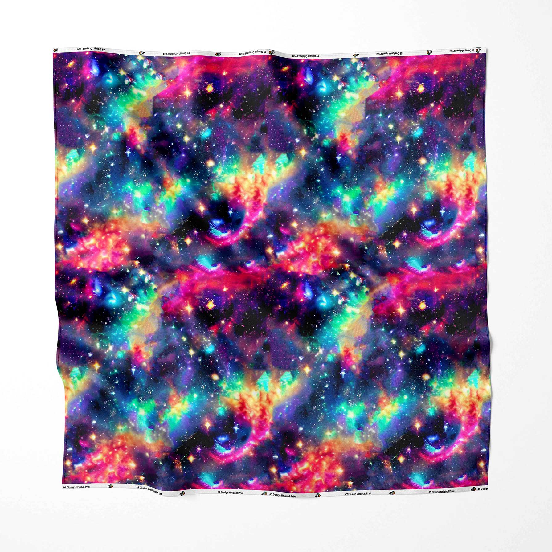 Cosmic Rainbow Satin Fabric By the Yard Pre Order