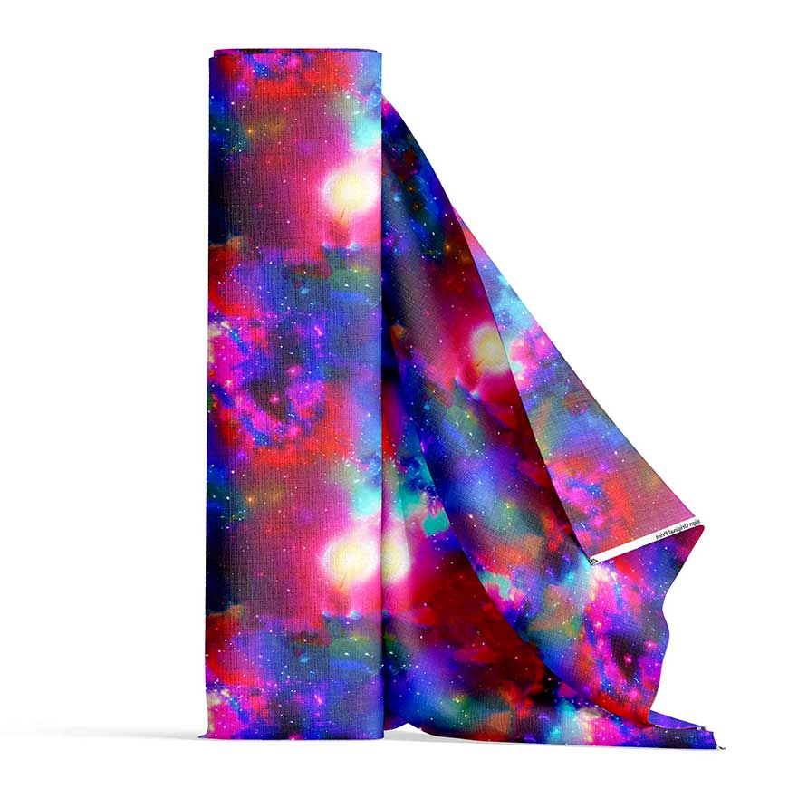 Cosmic Lights Satin Fabric By the Yard Pre Order