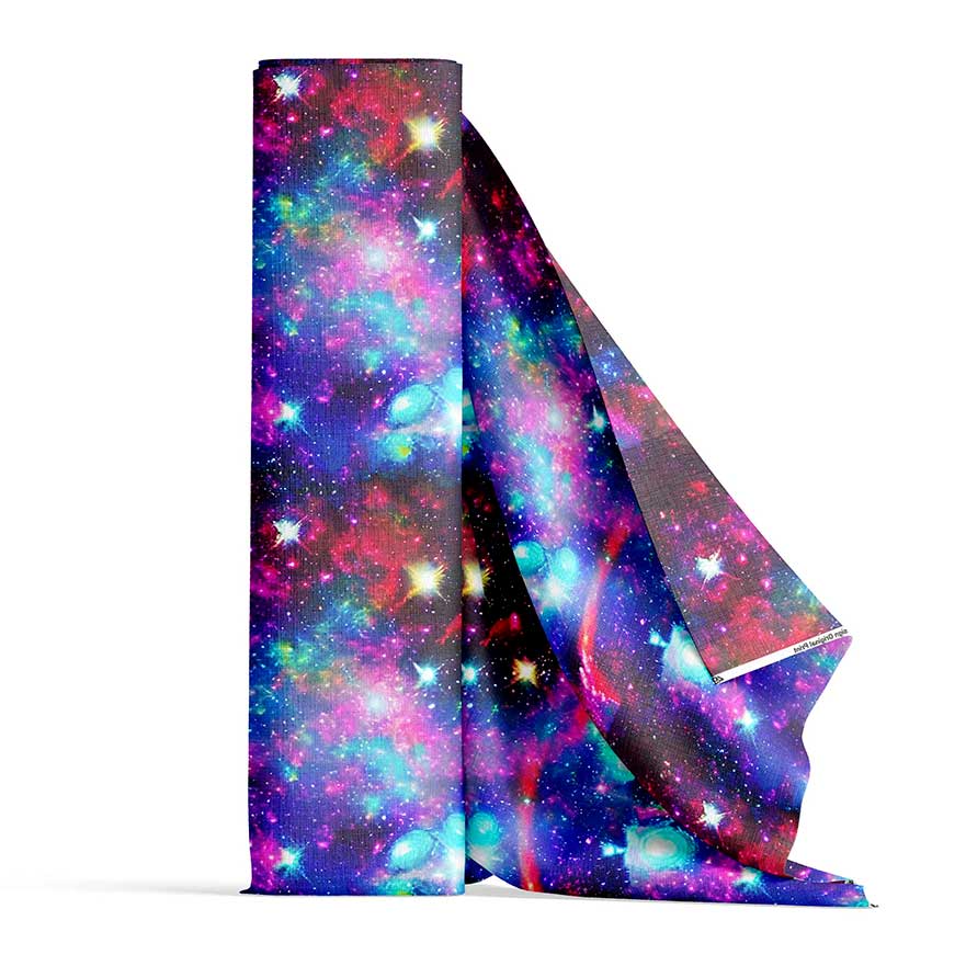 Cosmic Starburst Satin Fabric By the Yard Pre Order