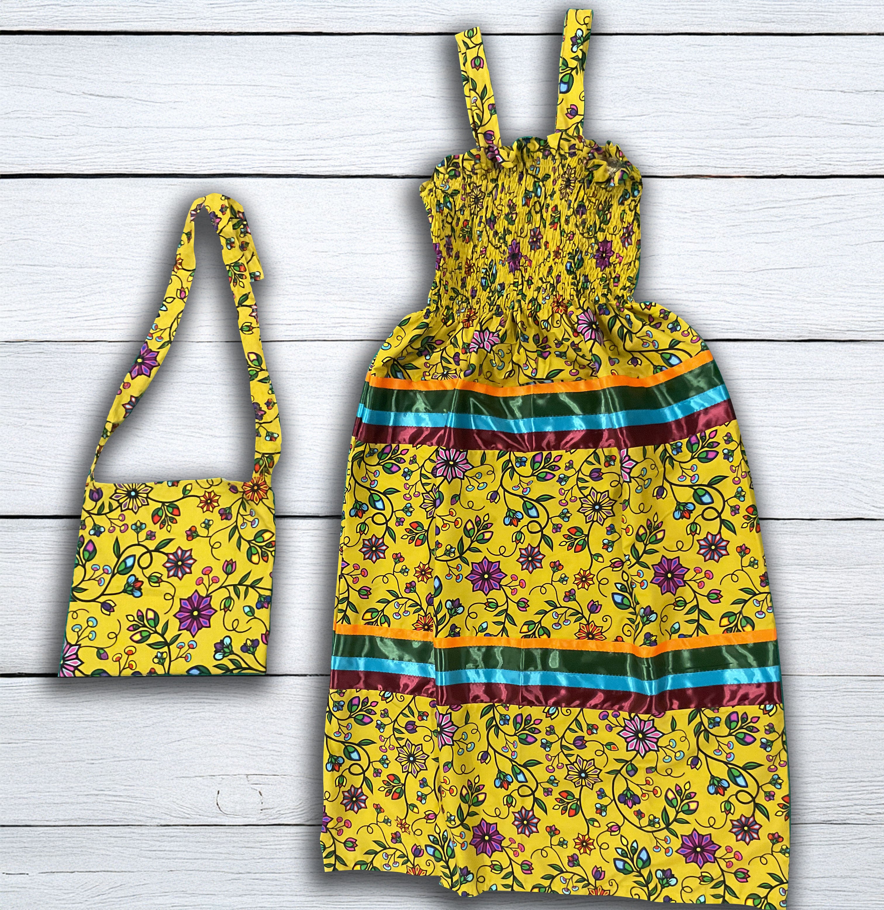 Yellow Handmade Scrunchie Dress