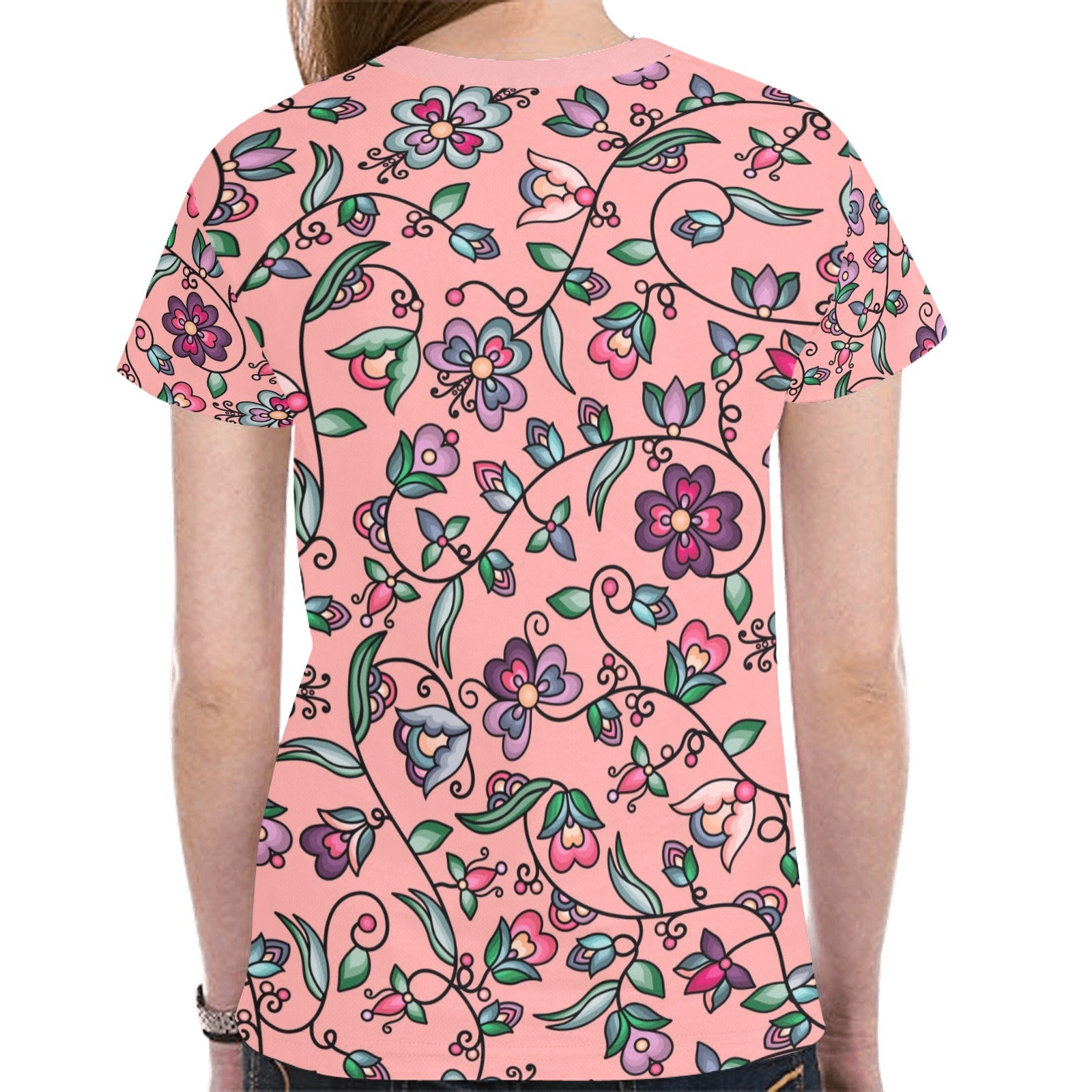 Amber Evening Garland Peach T-shirt for Women