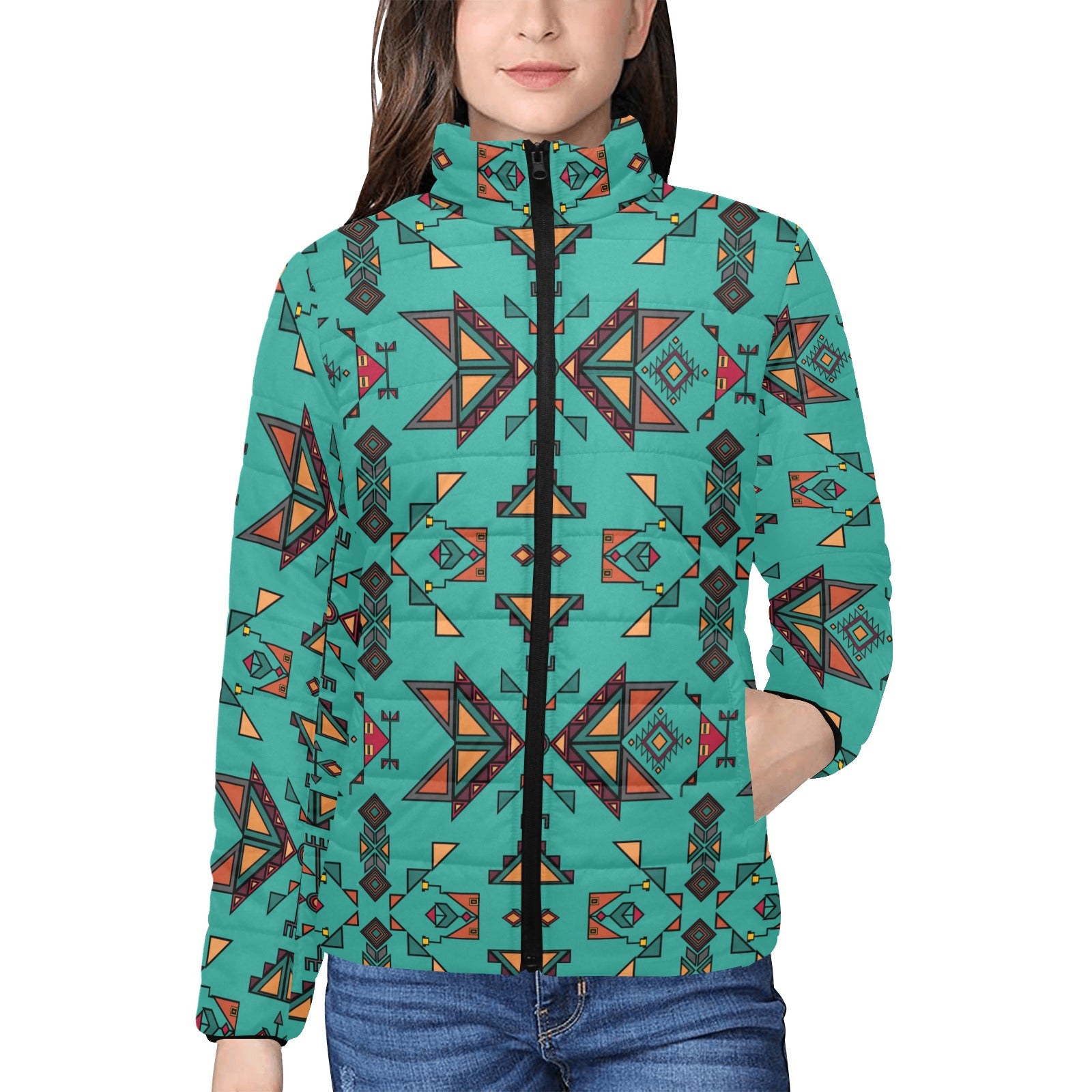 Arrow Dawn Turquoise Women's Stand Collar Padded Jacket