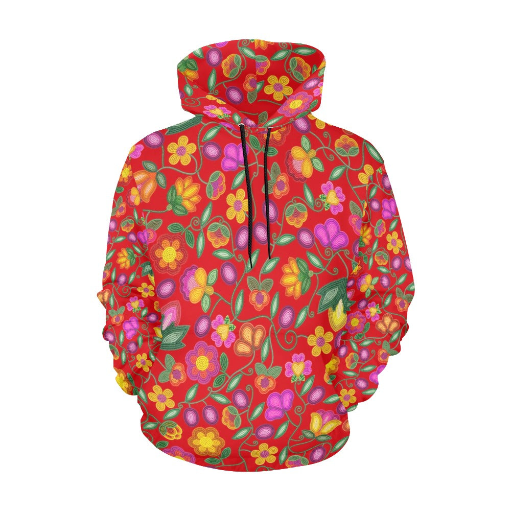 Boreal Bounty Red All Over Print Hoodie for Women (USA Size)