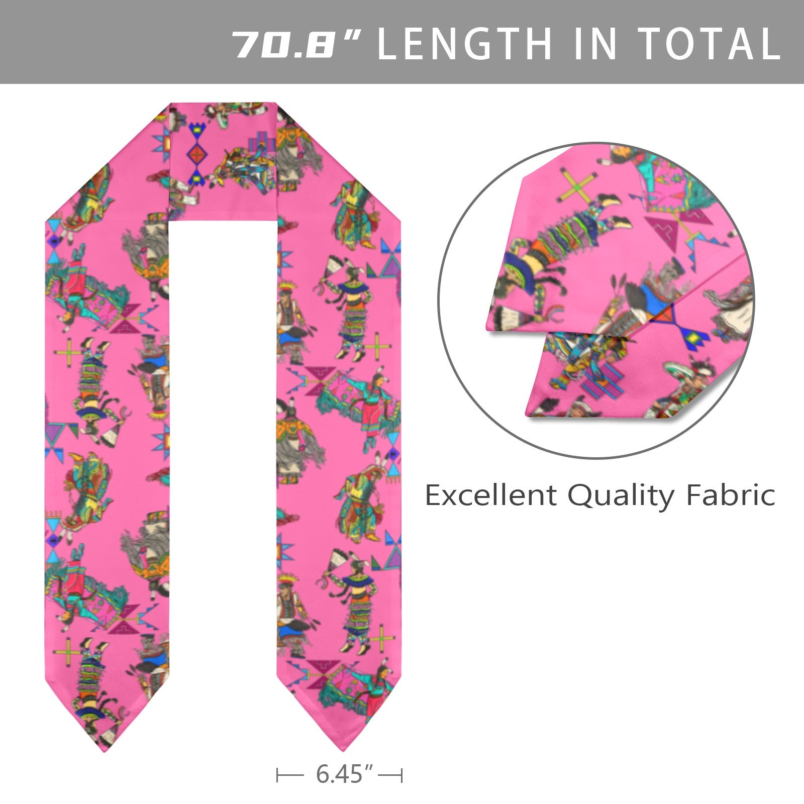 Grand Entry Dancer Pink Graduation Stole
