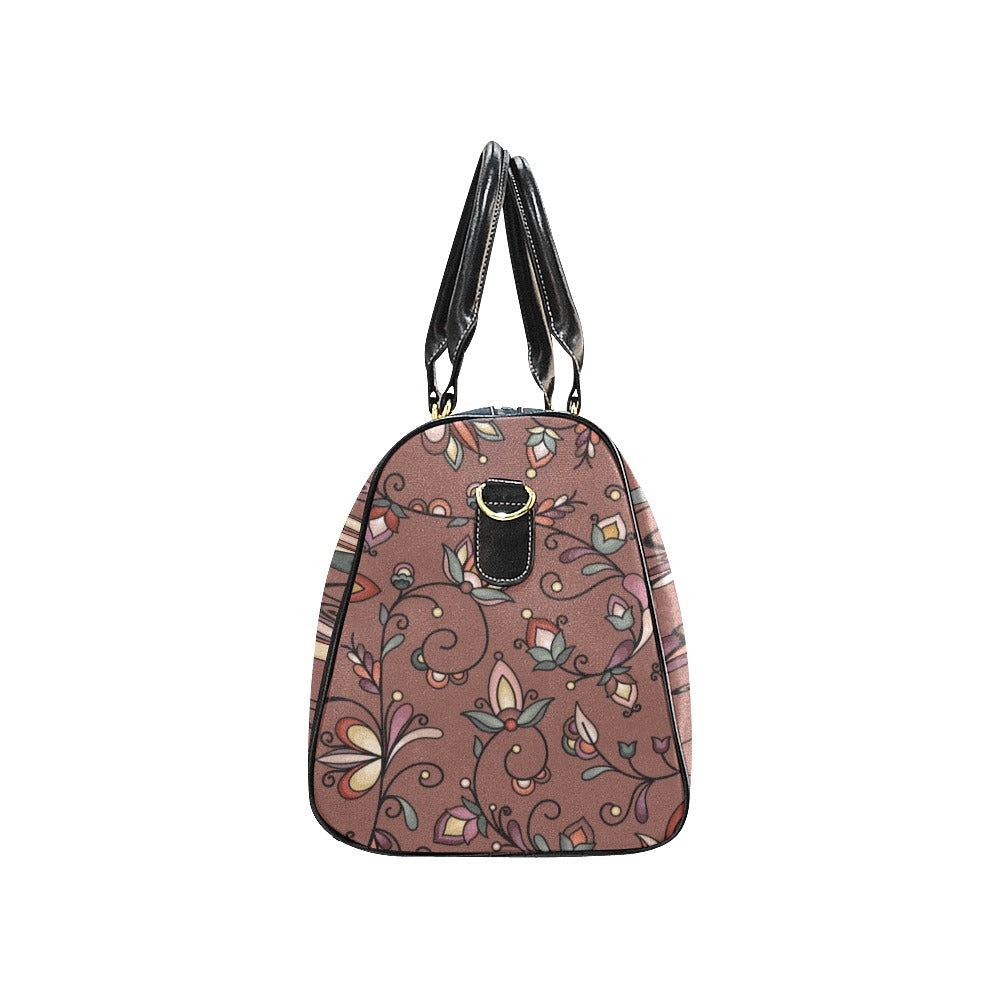 Burnt Sky Petals Brown Waterproof Travel Bag/Small
