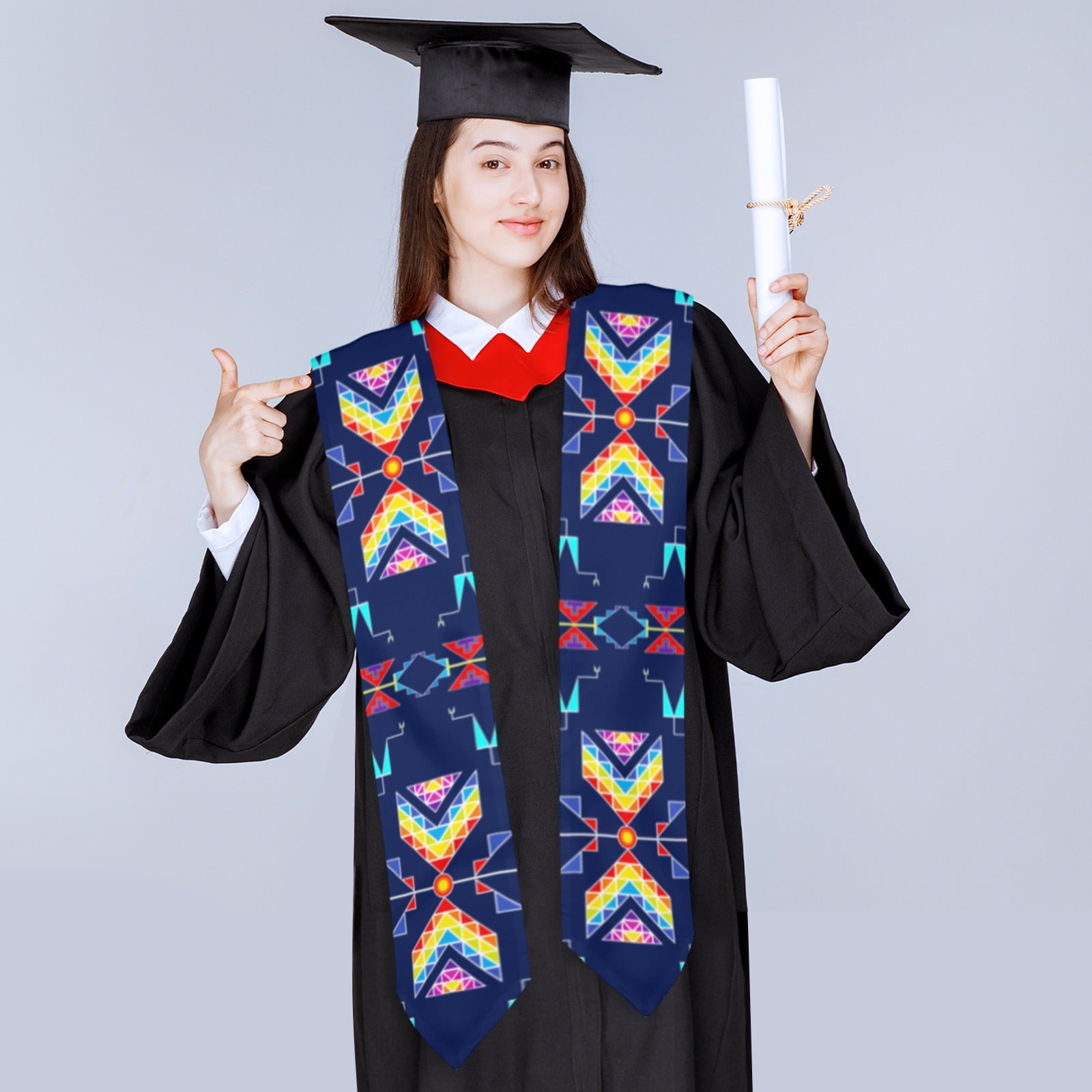 Rainy Chief Rainbow Night Lake Graduation Stole