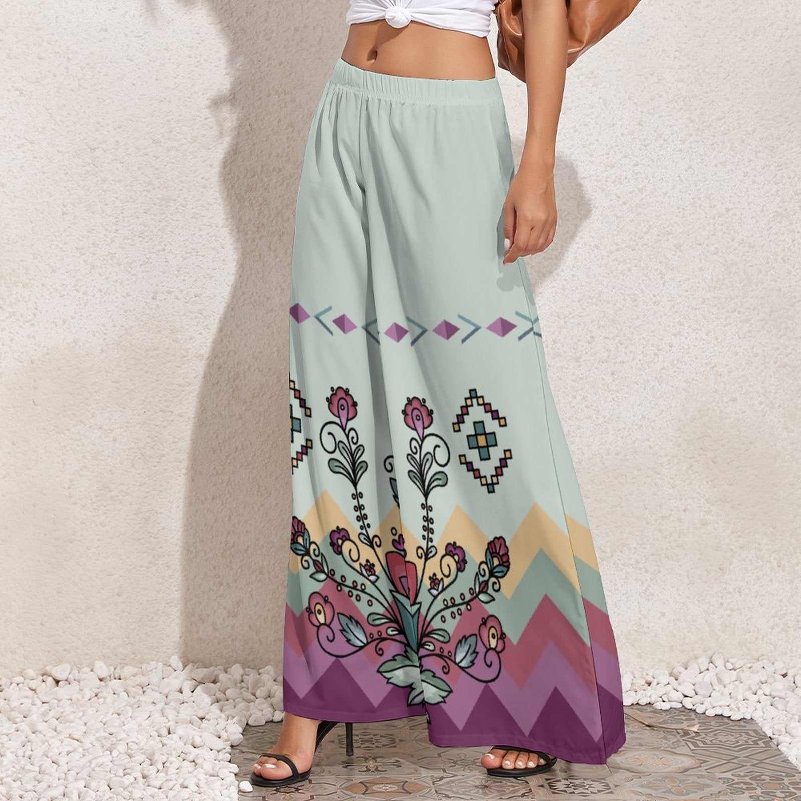 Sunset Berry Bloom Ribbon Pant