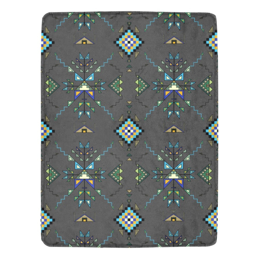 Bear Shield Gray Ultra-Soft Micro Fleece Blanket 60"x80"