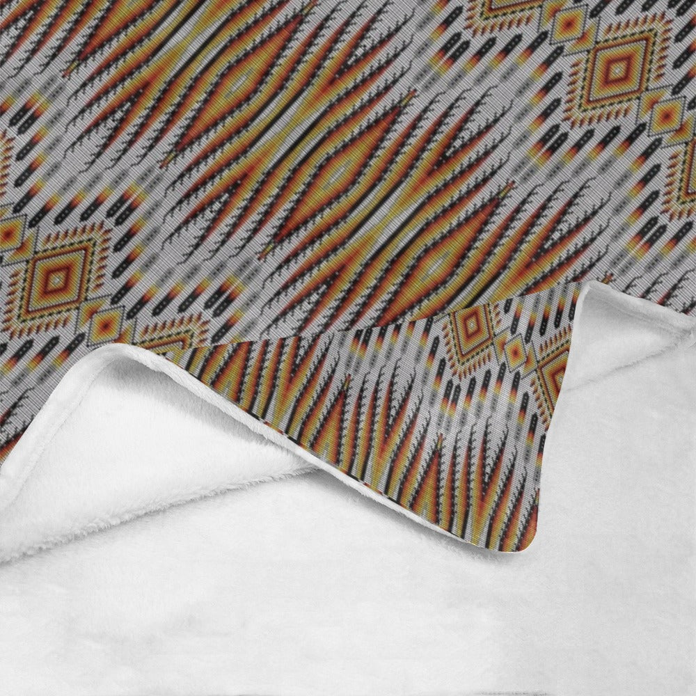 Fire Feather White Ultra-Soft Micro Fleece Blanket 60"x80"