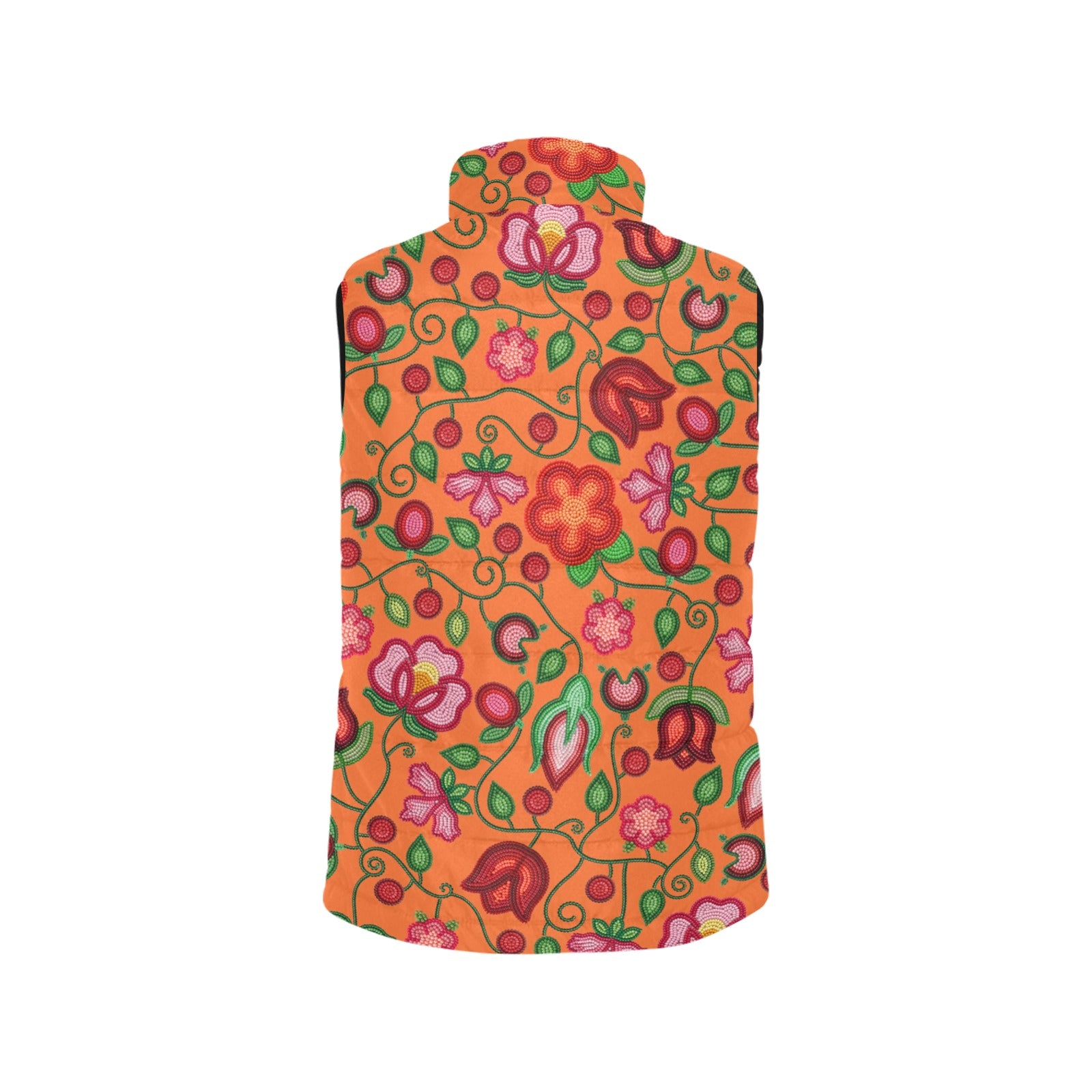 Rose Reverie Orange Women's Padded Vest Jacket