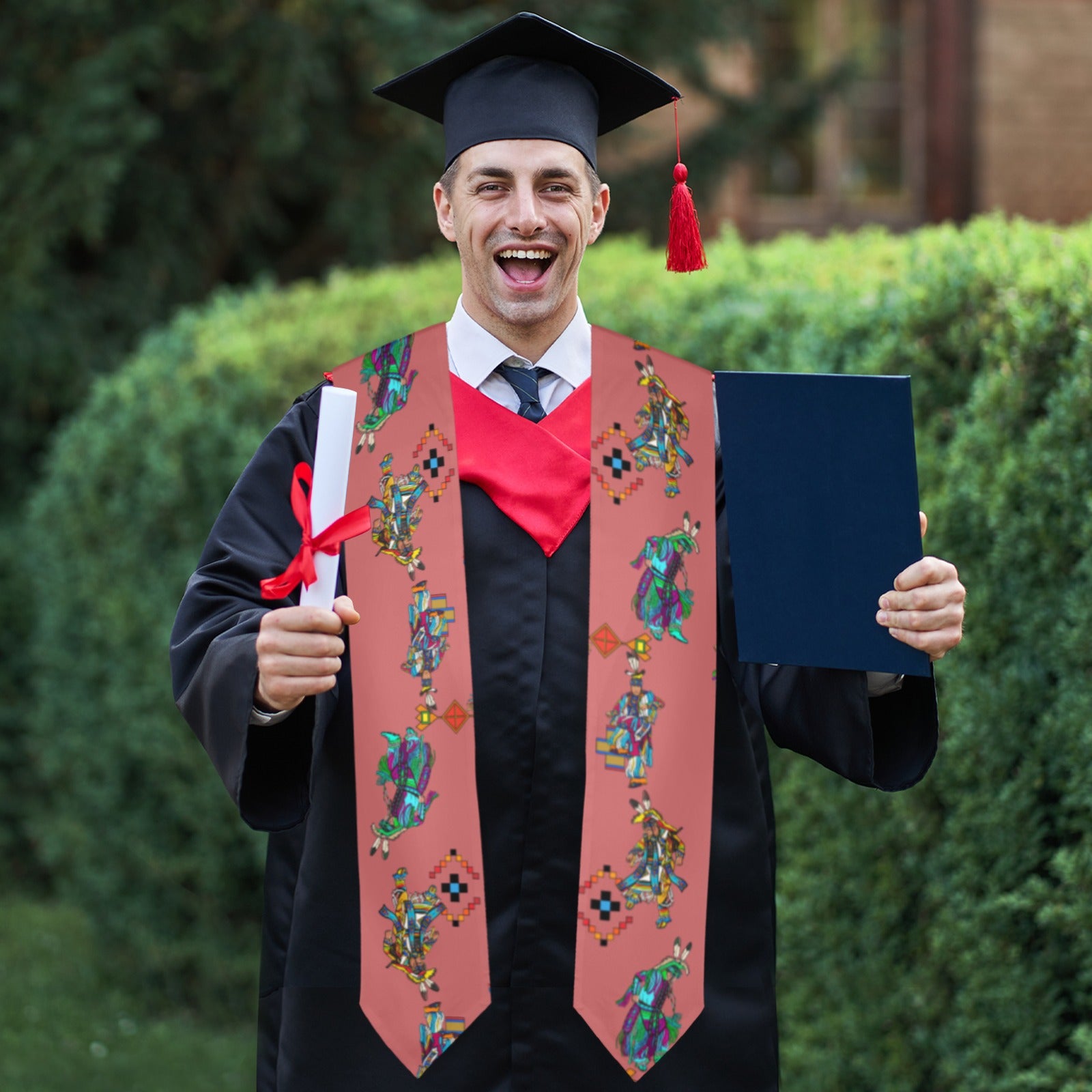 Men's Grass Dancers Terra Cotta Graduation Stole