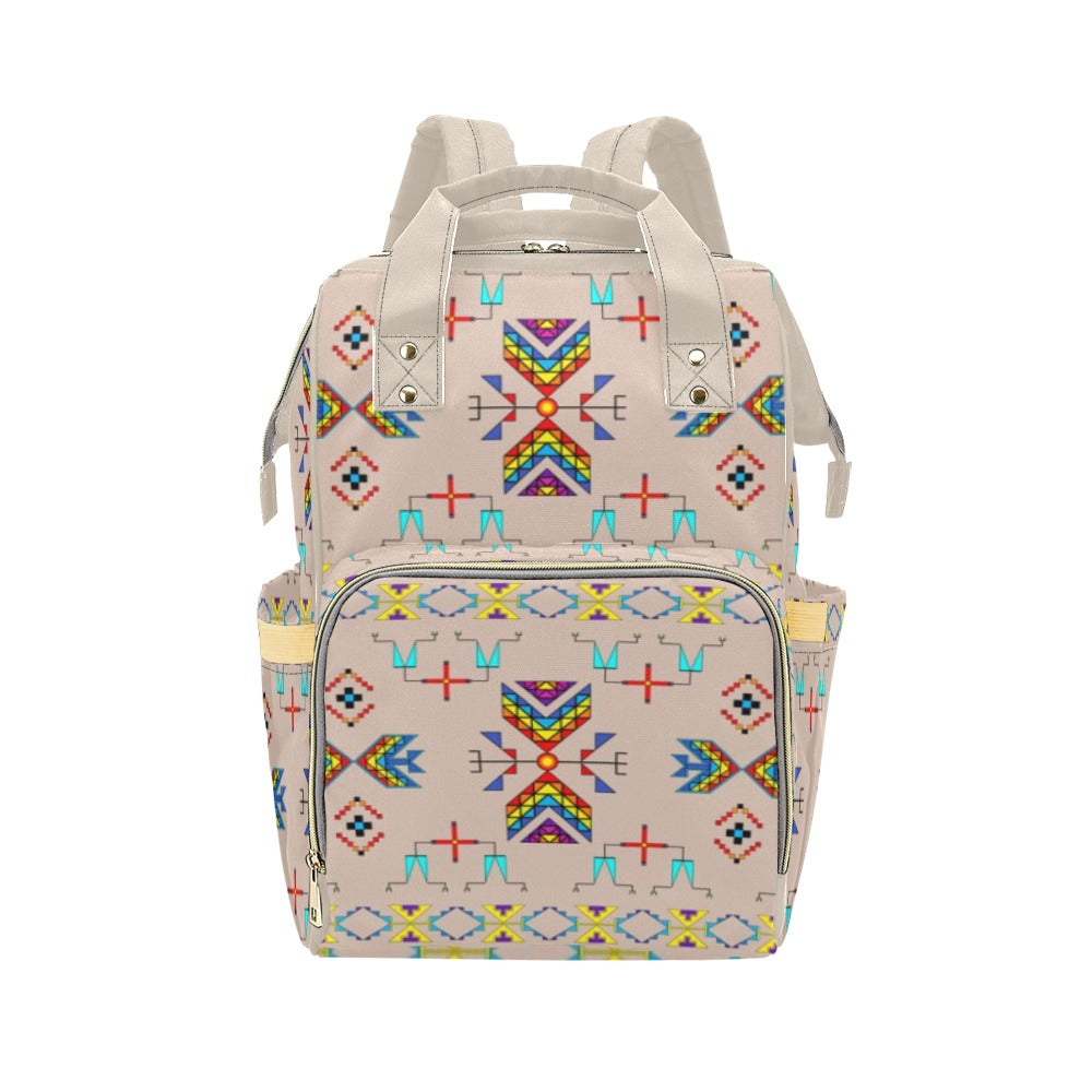 Rainy Chief Rainbow Taupe Multi-Function Diaper Backpack/Diaper Bag