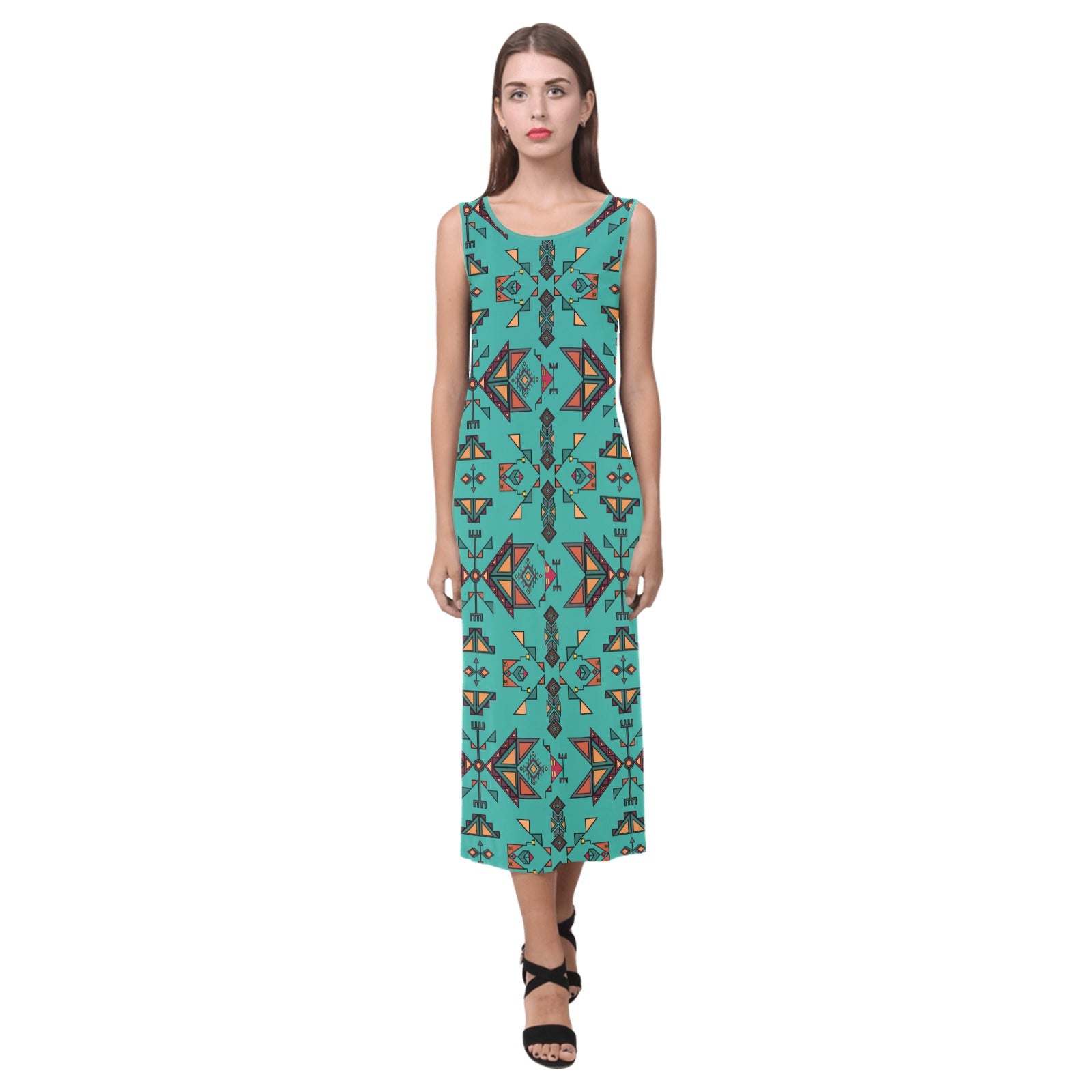 Arrow Dawn Turquoise Phaedra Sleeveless Open Fork Long Dress