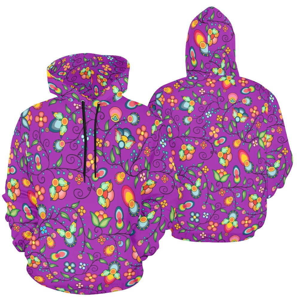 Floral Bounty Purple Hoodie for Men (USA Size)
