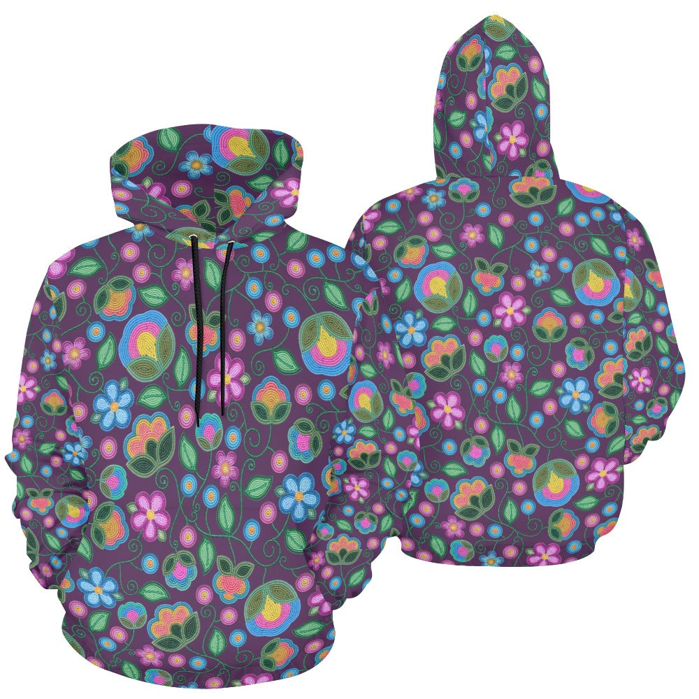 Turquoise Sunbeam Violet All Over Print Hoodie for Women (USA Size)