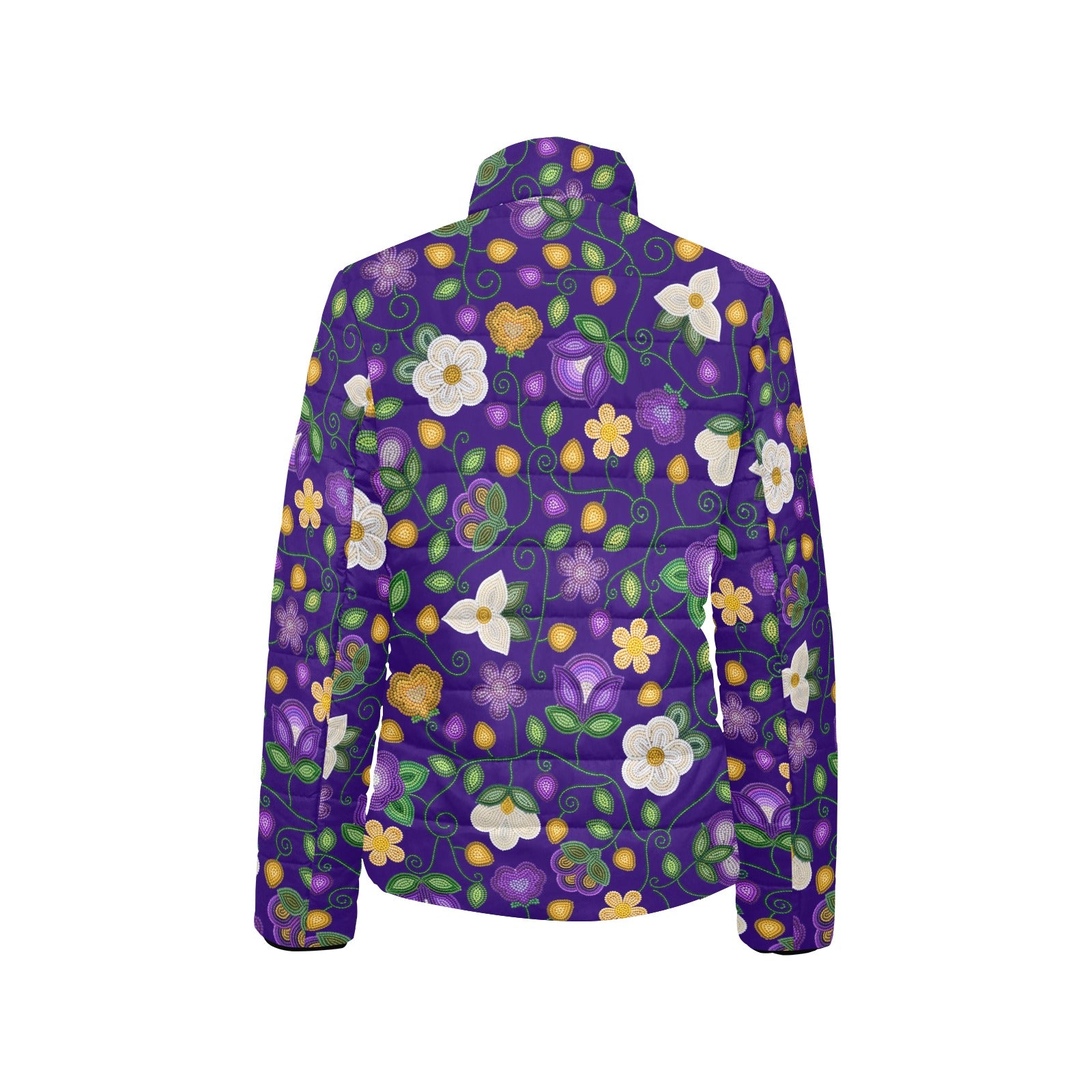 Midnight Moss Bloom Aubergine Women's Stand Collar Padded Jacket