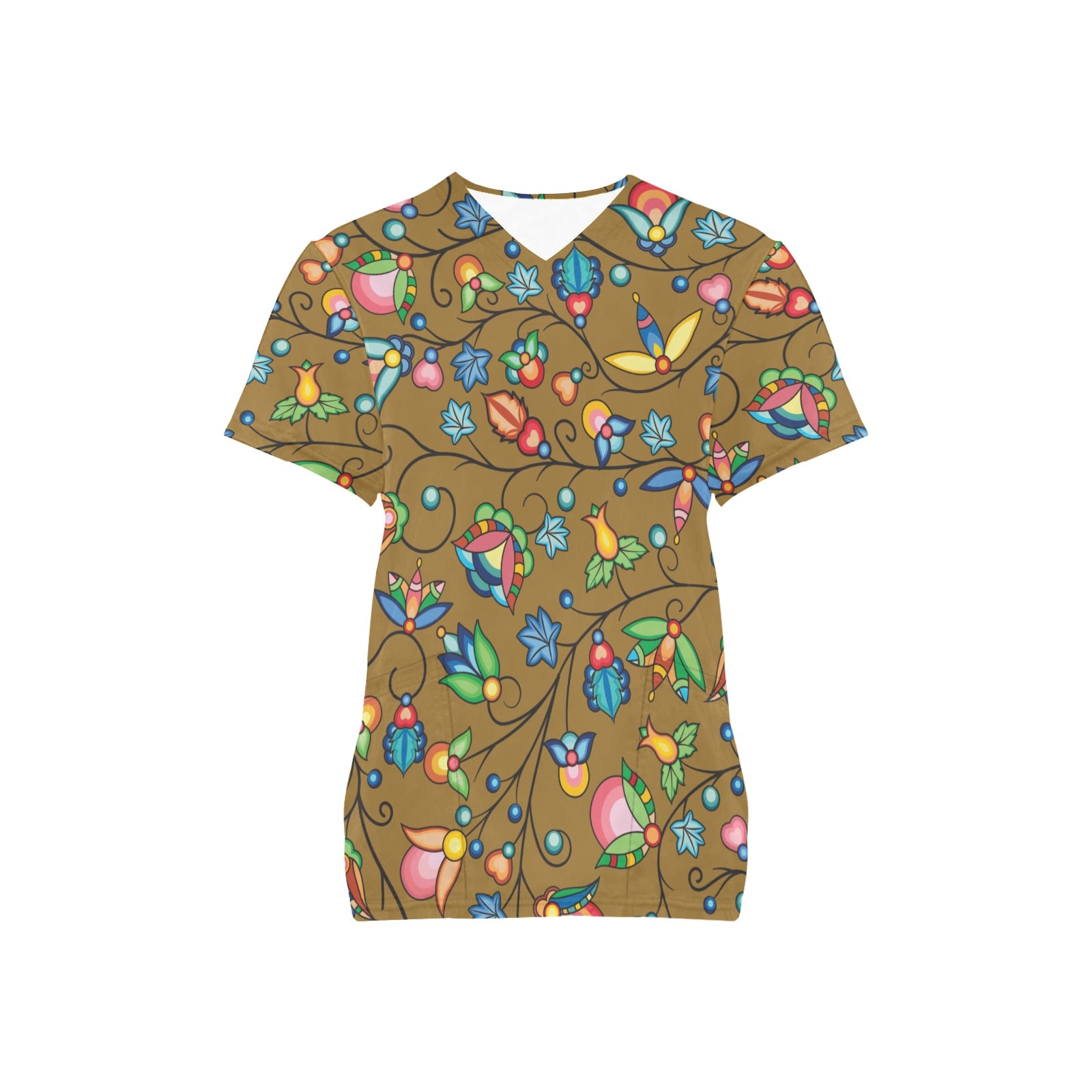 Prairie Plains Spirit Fall Leaves Scrub Top