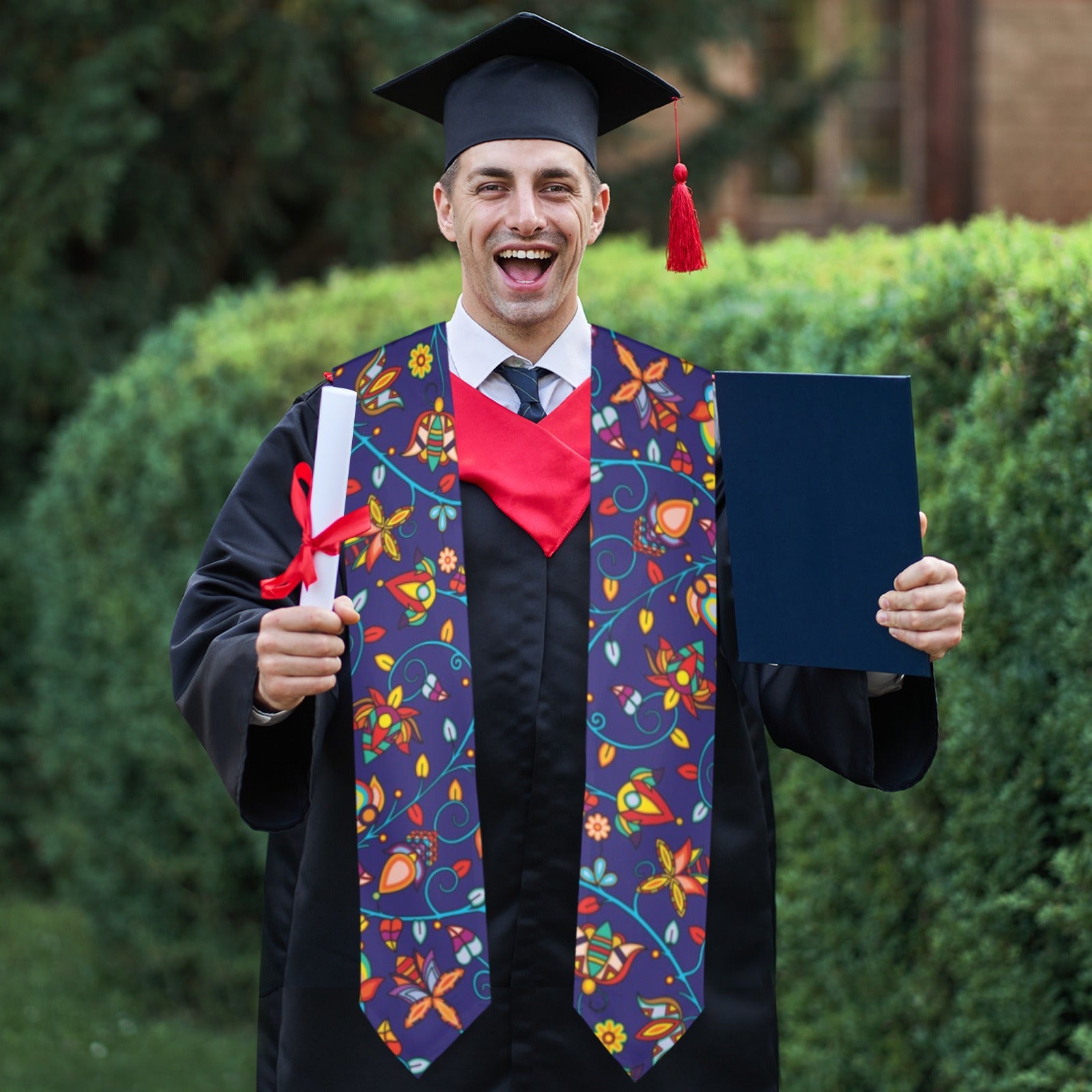 Thorny Path Blue Graduation Stole