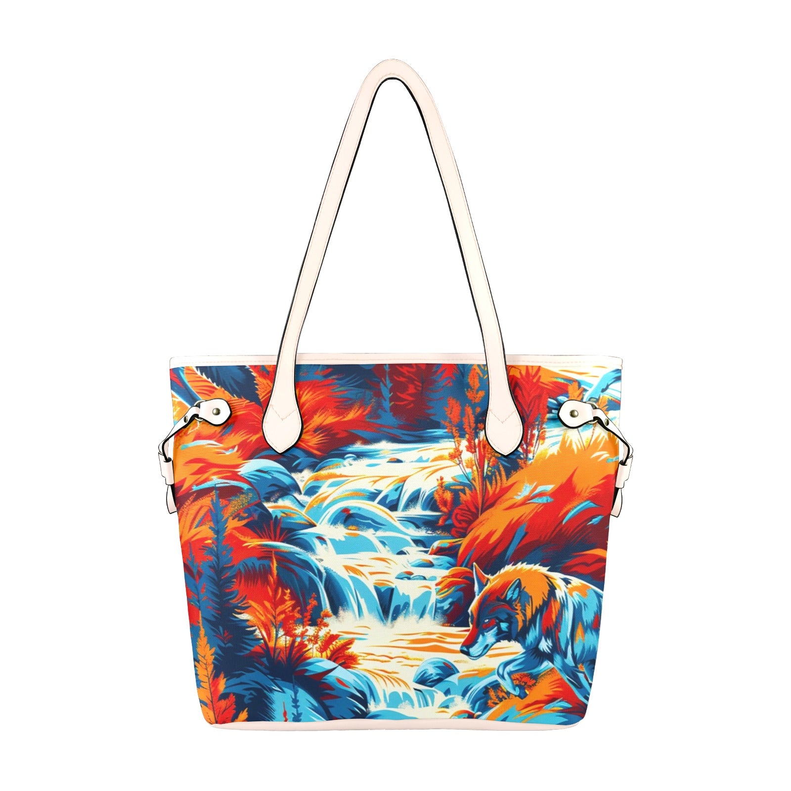 Hunting Wolves Clover Canvas Tote Bag