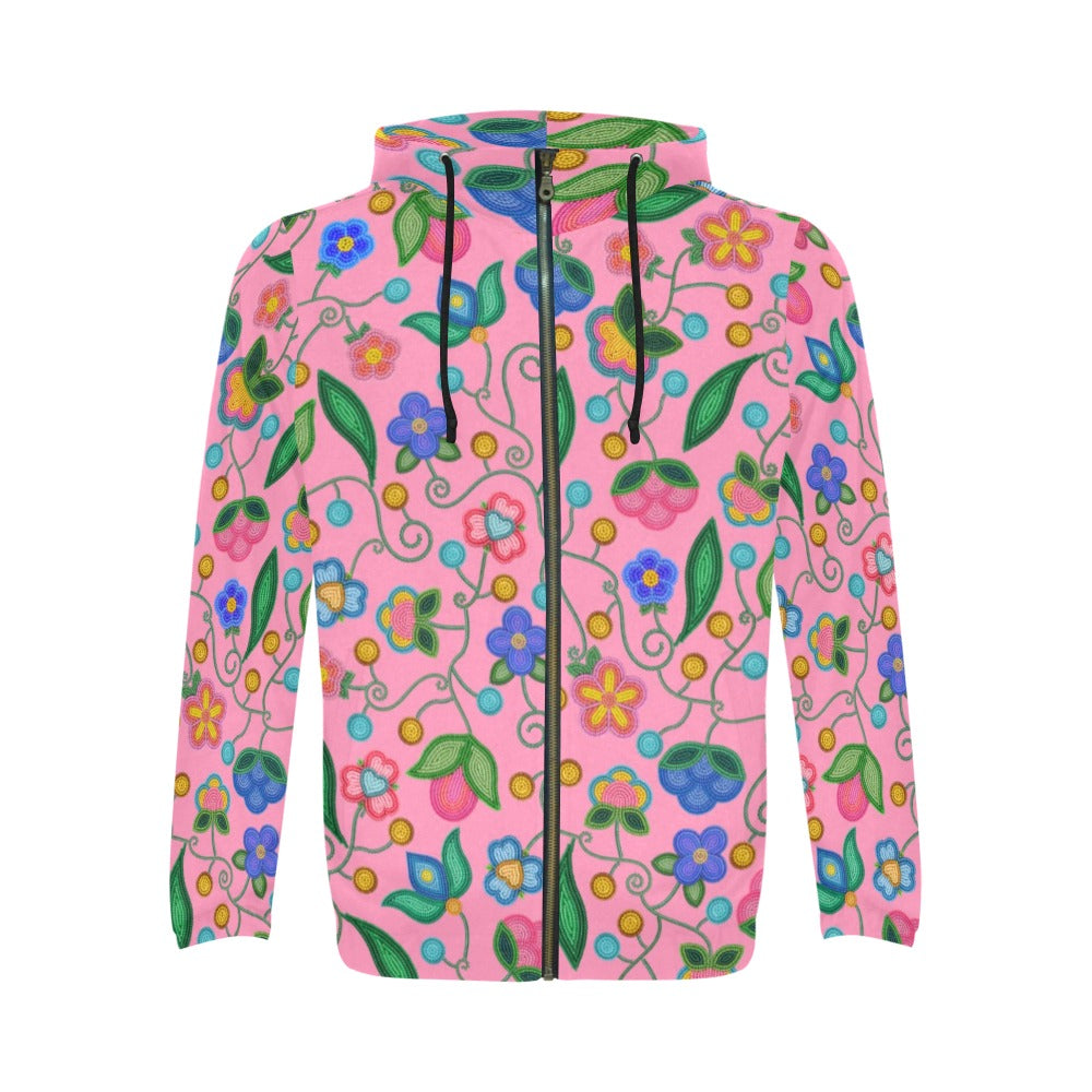 Skyberry Serenade Pink Men's Zipper Hoodie