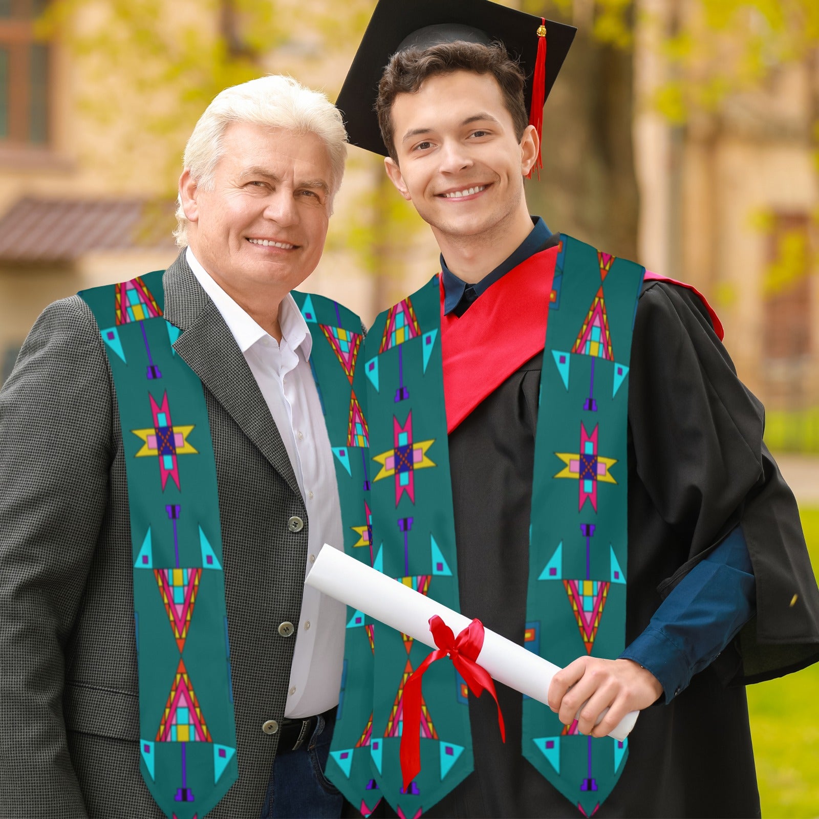 Enemy Territory Teal Graduation Stole