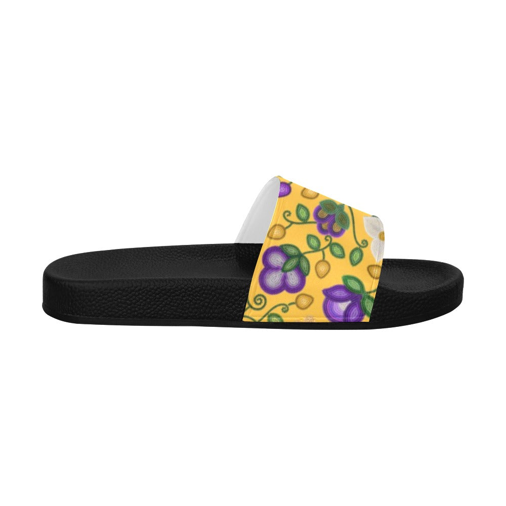Midnight Moss Bloom Yellow Men's Slide Sandals