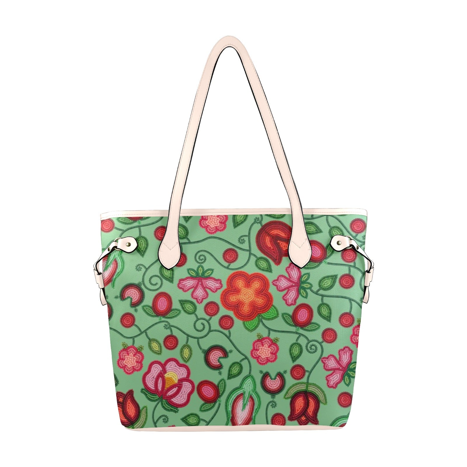 Rose Reverie Green Clover Canvas Tote Bag