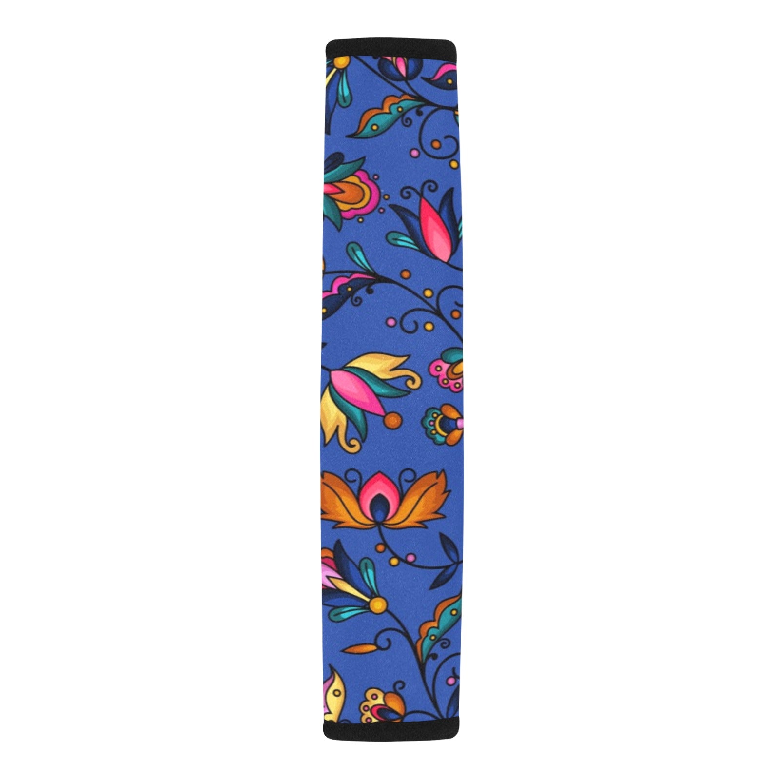 Copper Prairie Petals Blue Car Seat Belt Cover 7''x12.6'' (Pack of 2)