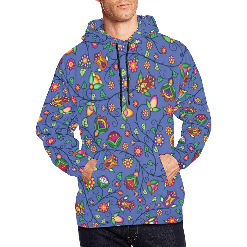 Heartbeat Petals Blue Hoodie for Men (USA Size)