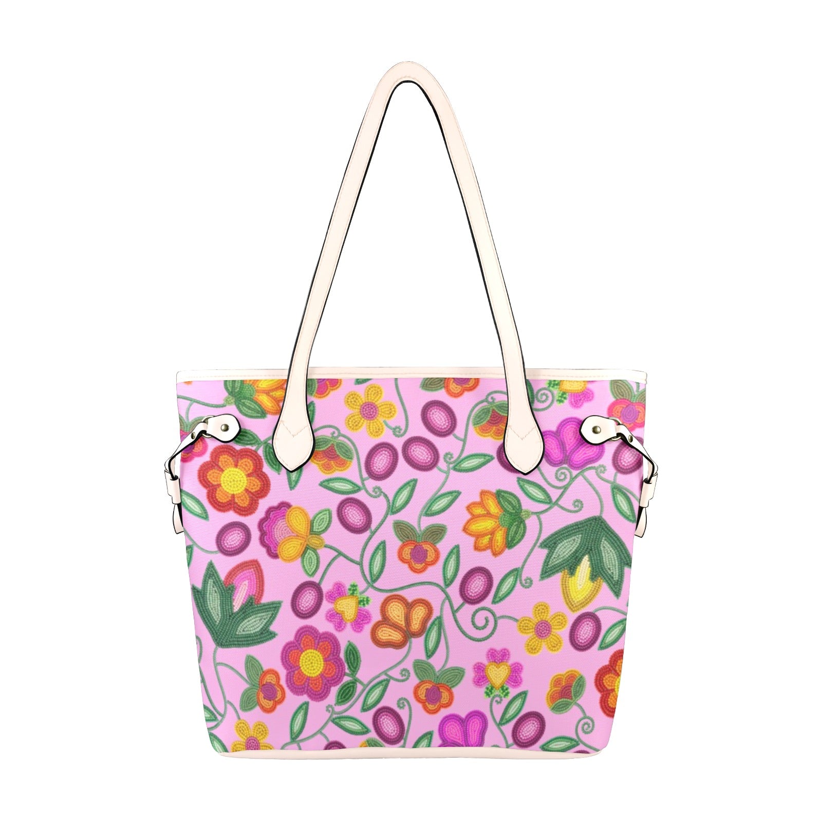 Boreal Bounty Pink Clover Canvas Tote Bag