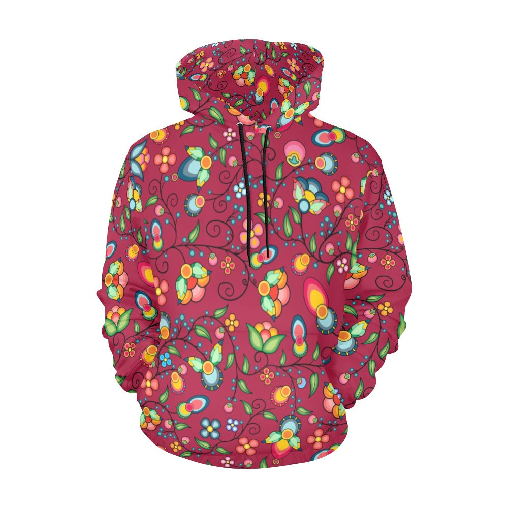 Floral Bounty Magenta Hoodie for Men (USA Size)