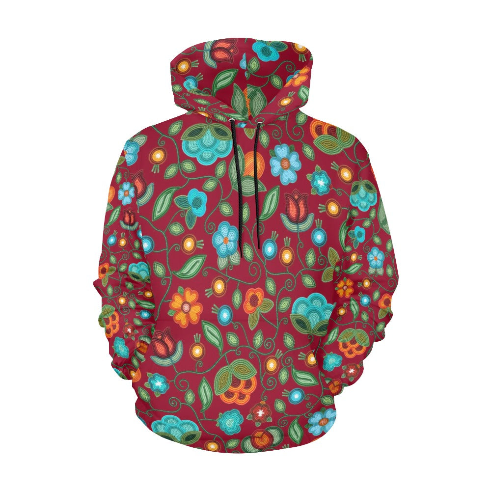 Prairie Fire Petals Red All Over Print Hoodie for Women (USA Size)