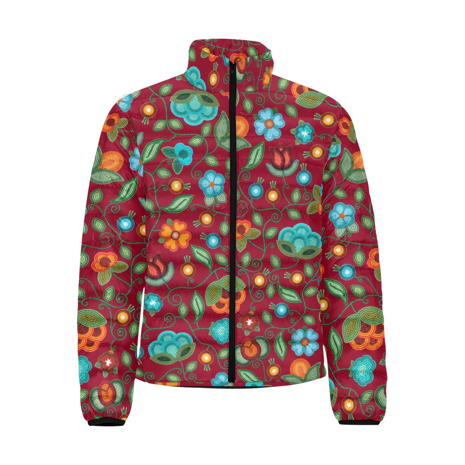 Prairie Fire Petals Red Men's Padded Jacket