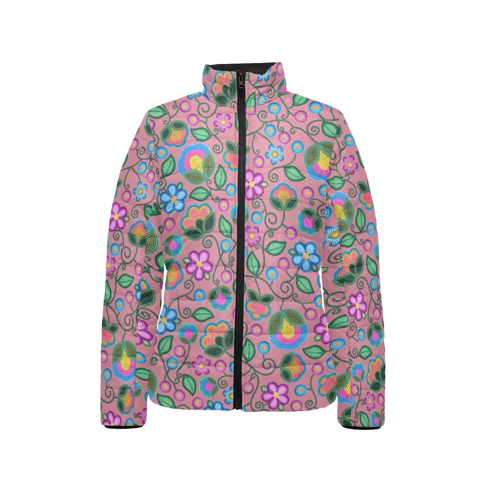 Turquoise Sunbeam Peach Women's Stand Collar Padded Jacket