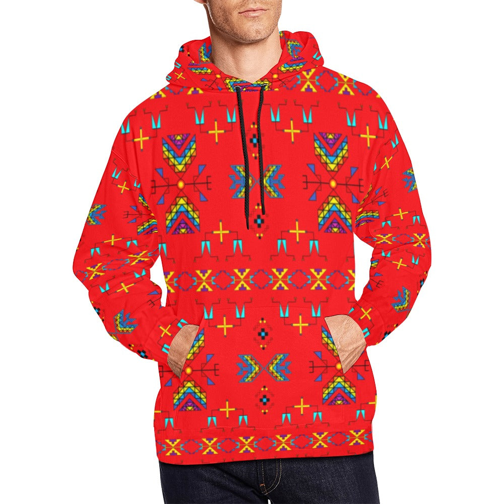 Rainy Chief Rainbow Red Hoodie for Men (USA Size)