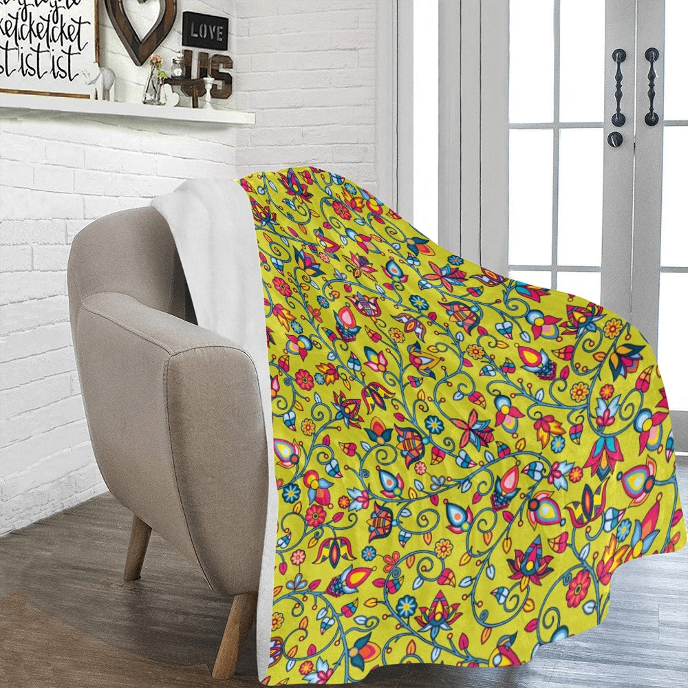 Thorny Path Yellow Grass Ultra-Soft Micro Fleece Blanket 60"x80"