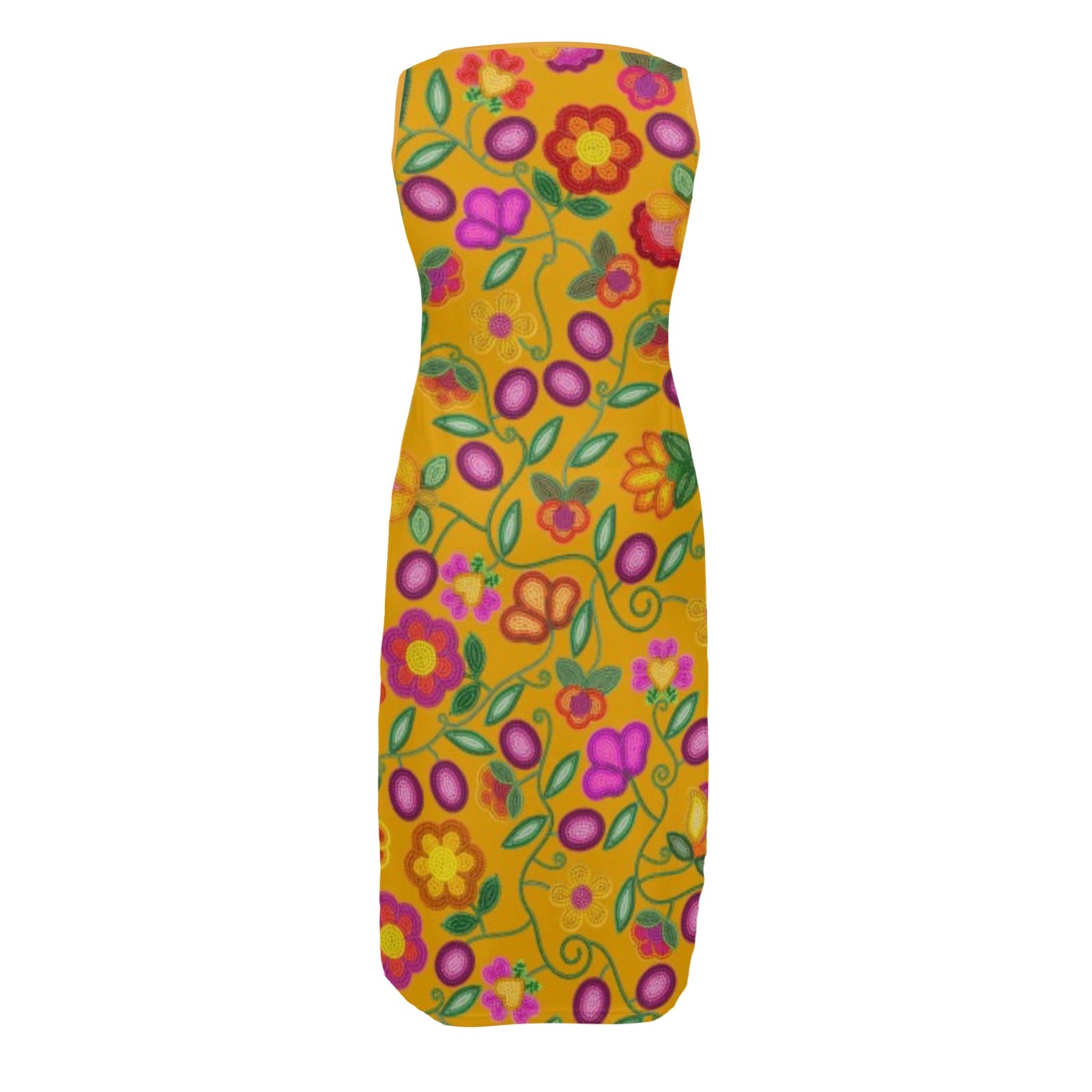 Boreal Bounty Yellow Phaedra Sleeveless Open Fork Long Dress